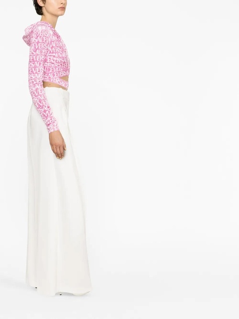 Versace Versace All-Over velvet cropped hoodie - Pink - zdjęcie produktu nr 2