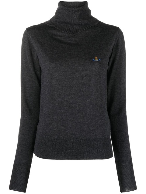 Vivienne Westwood logo-embroidered roll neck jumper - Grey - zdjęcie produktu nr 1