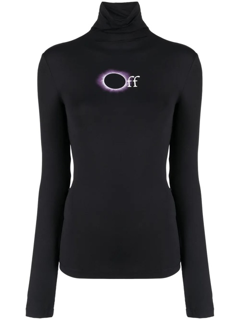 Off-White logo-print roll-neck top - Black - zdjęcie produktu nr 1