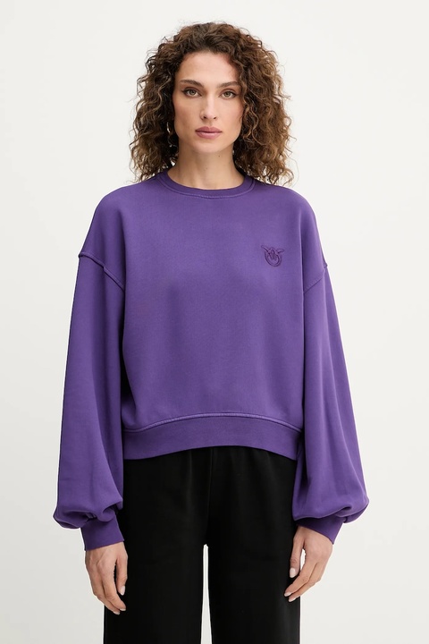 Pinko bluza bawełniana damska kolor fioletowy gładka 105510 A2RB - zdjęcie produktu nr 1