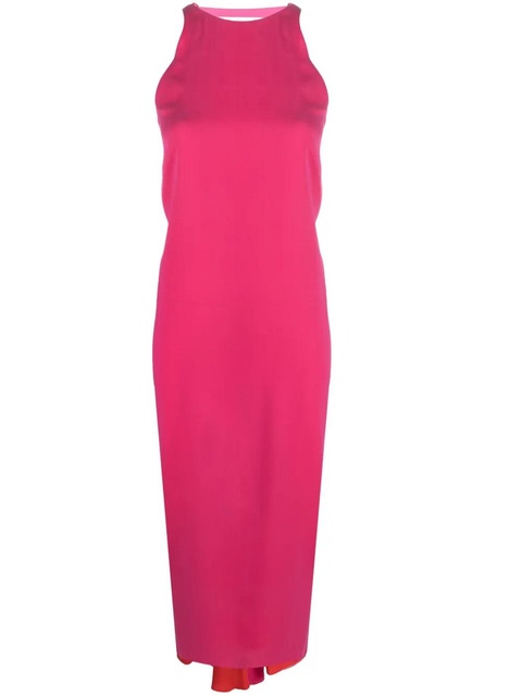 FENDI drape-detailing silk midi dress - Pink - zdjęcie produktu nr 1