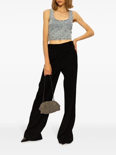 Self-Portrait rhinestone-embellished denim top - Blue - zdjęcie produktu nr 2
