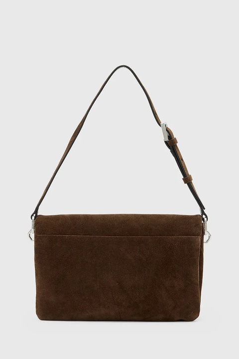 AllSaints torebka zamszowa ONDINE kolor brązowy W293XD - zdjęcie produktu nr 2