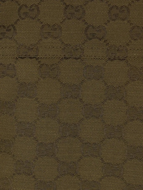 Gucci GG monogram leather-trimmed oversized jacket - Green - zdjęcie produktu nr 2