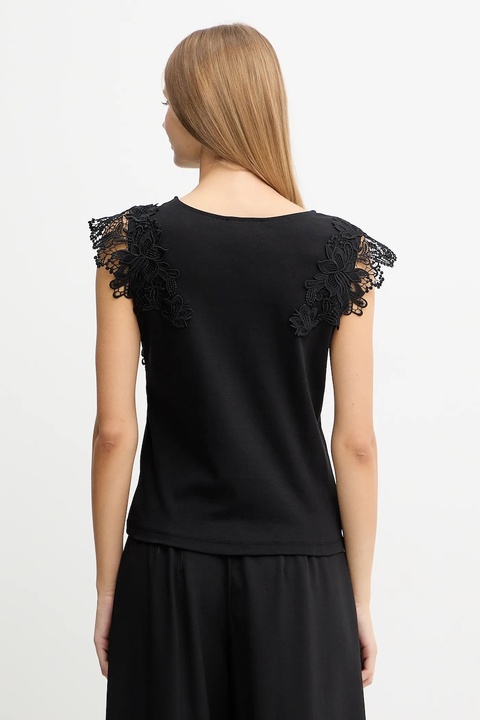 Morgan t-shirt bawełniany damski kolor czarny DFLOWER - zdjęcie produktu nr 2