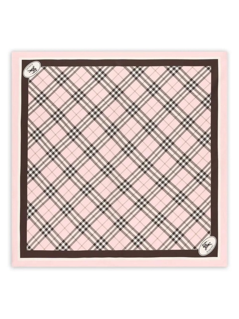 Burberry check-pattern logo scarf - Pink - zdjęcie produktu nr 1