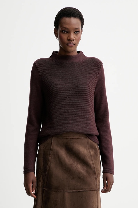 Marc O'Polo sweter bawełniany damski kolor brązowy z półgolfem 511605960419 - zdjęcie produktu nr 1