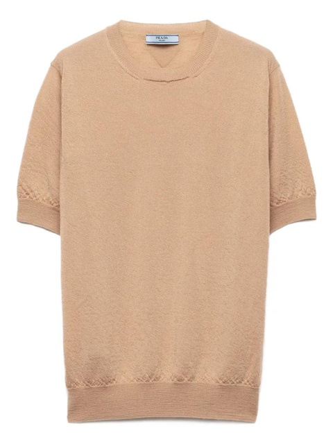 Prada short-sleeve ribbed-knit sweater - Neutrals - zdjęcie produktu nr 1