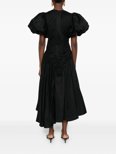 Aje puff-sleeved smocked midi dress - Black - zdjęcie produktu nr 2