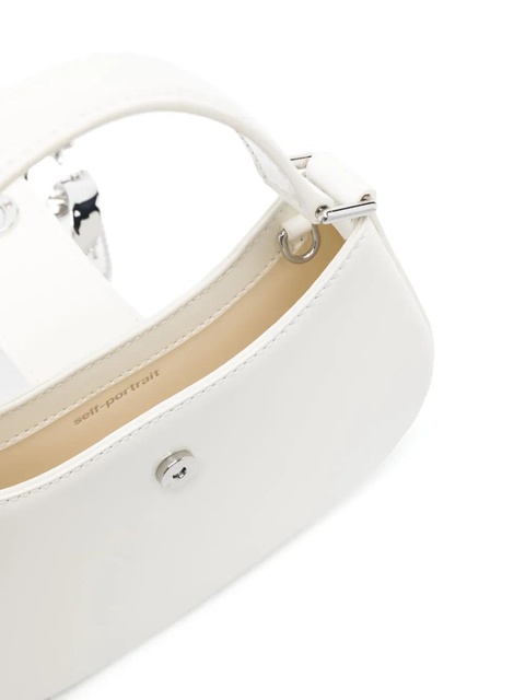 Self-Portrait Crescent Bow leather tote bag - Neutrals - zdjęcie produktu nr 2