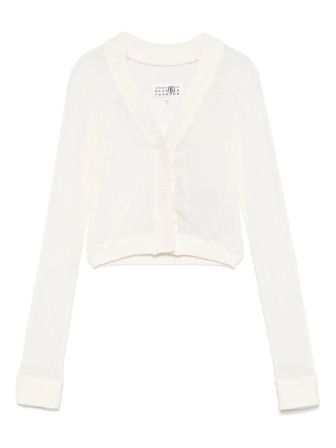 MM6 Maison Margiela mesh cardigan - Neutrals - zdjęcie produktu nr 1