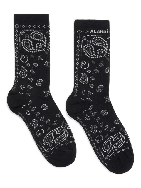 Alanui bandana-intarsia socks - Black - zdjęcie produktu nr 1