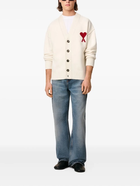 AMI Paris Ami De Coeur wool cardigan - Neutrals - zdjęcie produktu nr 2