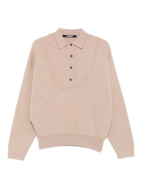Jacquemus button polo-neck sweater - Neutrals - zdjęcie produktu nr 1