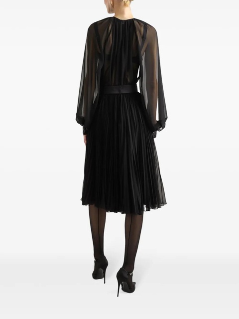 Dolce & Gabbana floral-appliqué midi dress - Black - zdjęcie produktu nr 2