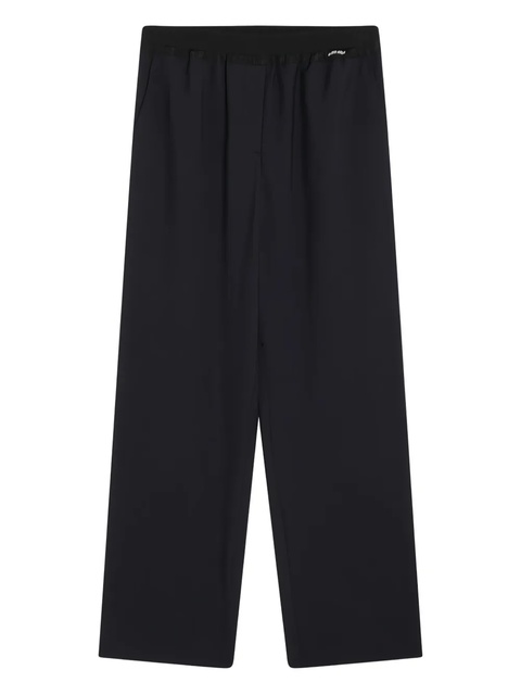 Miu Miu logo-patch trousers - Blue - zdjęcie produktu nr 1