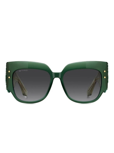 ETRO blossom-embellished square-frame sunglasses - Green - zdjęcie produktu nr 1