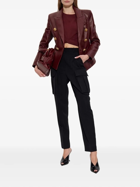 Balmain cotton cropped T-shirt - Red - zdjęcie produktu nr 2