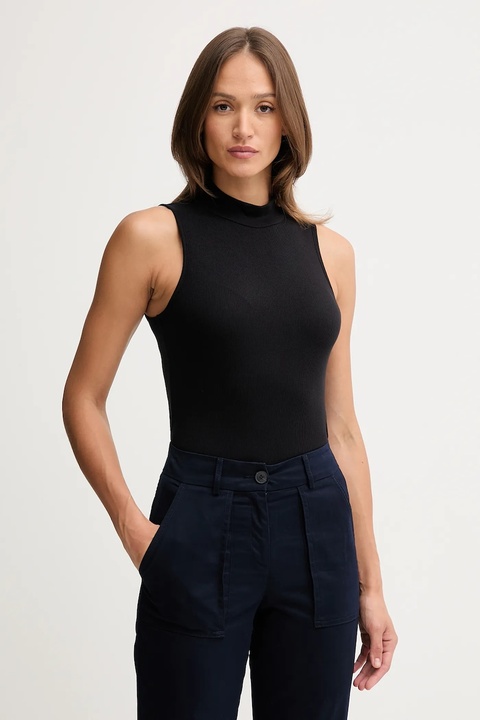 United Colors of Benetton top kolor czarny z półgolfem 3P2Y3M06Y - zdjęcie produktu nr 1