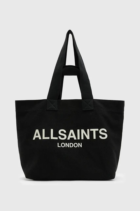 AllSaints torebka bawełniana ALI kolor czarny W163XA - zdjęcie produktu nr 2