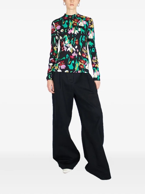 Proenza Schouler painted floral turtleneck top - Black - zdjęcie produktu nr 1