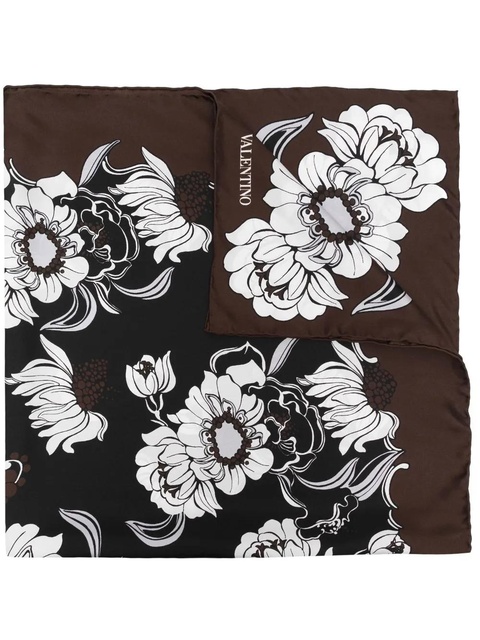 Valentino Garavani floral-print silk scarf - Black - zdjęcie produktu nr 1