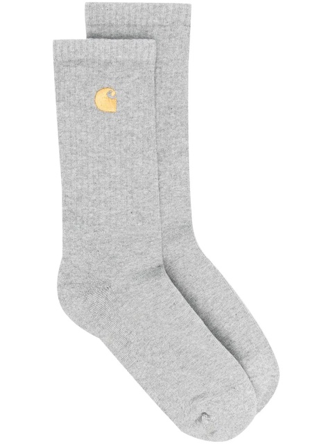Carhartt WIP embroidered-logo ribbed socks - Grey - zdjęcie produktu nr 1