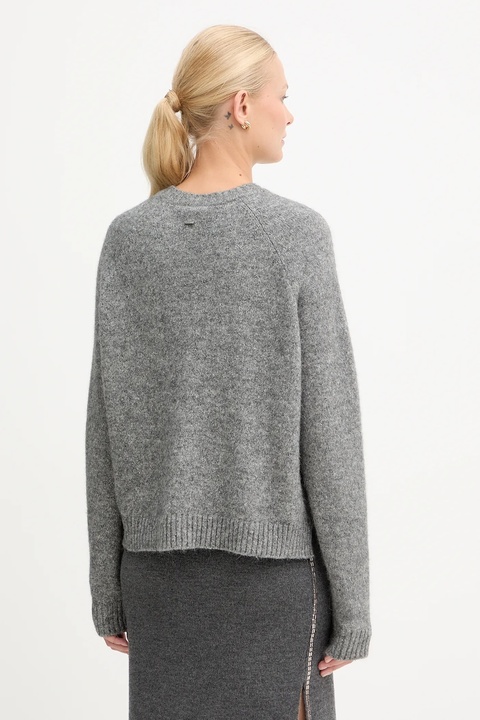 BOSS sweter z domieszką wełny damski kolor szary 50478315 - zdjęcie produktu nr 2
