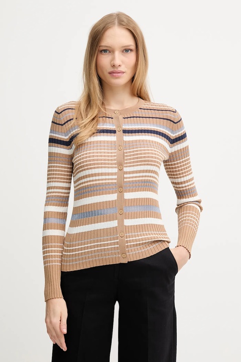 United Colors of Benetton kardigan damski kolor brązowy lekki 1E3RE502D - zdjęcie produktu nr 1