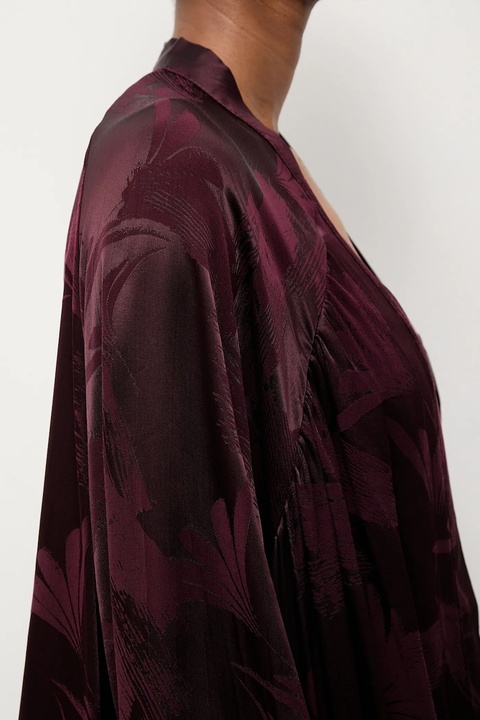 Answear.LAB marynarka kolor bordowy niezapinana wzorzysta - zdjęcie produktu nr 2