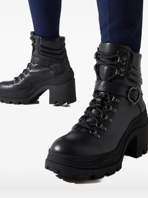 Moncler 80mm buckle lace-up ankle boots - Black - zdjęcie produktu nr 2
