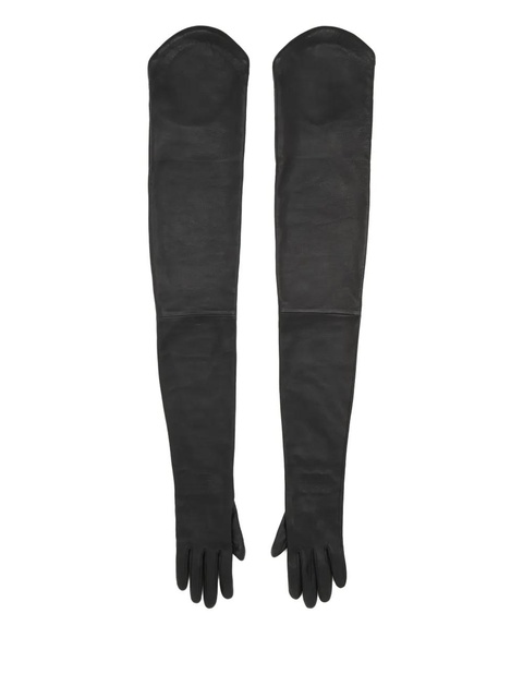 MM6 Maison Margiela leather gloves - Black - zdjęcie produktu nr 2