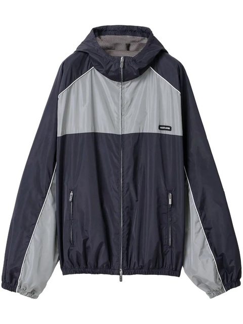 Miu Miu logo-print bomber jacket - Blue - zdjęcie produktu nr 1