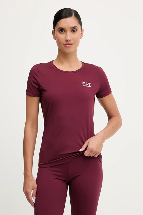 EA7 Emporio Armani t-shirt damski kolor bordowy AF18476.7W000795 - zdjęcie produktu nr 1