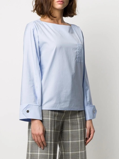 3.1 Phillip Lim patch-pocket long-sleeve blouse - Blue - zdjęcie produktu nr 2