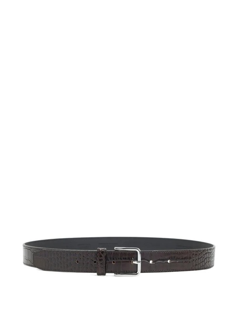 The Frankie Shop crocodile-embossed leather belt - Brown - zdjęcie produktu nr 1