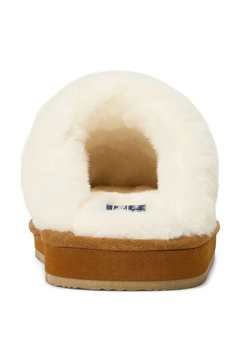 Polo Ralph Lauren kapcie zamszowe Kayleigh Scf kolor brązowy 842P03593001 - zdjęcie produktu nr 1