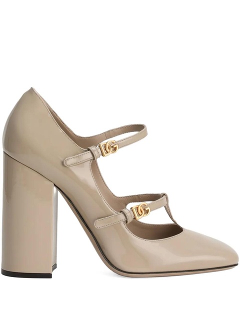 Dolce & Gabbana DG buckle-embellished leather pumps - Neutrals - zdjęcie produktu nr 1
