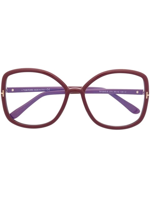 TOM FORD Eyewear oversize-frame glasses - Red - zdjęcie produktu nr 1