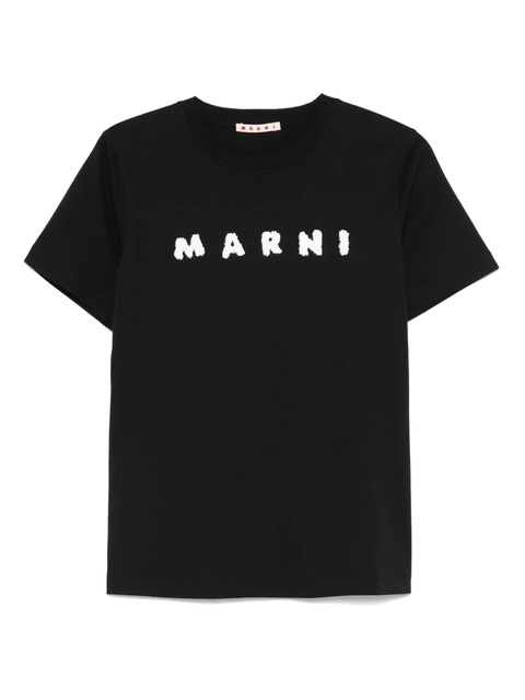 Marni fluffy logo T-shirt - Black - zdjęcie produktu nr 1