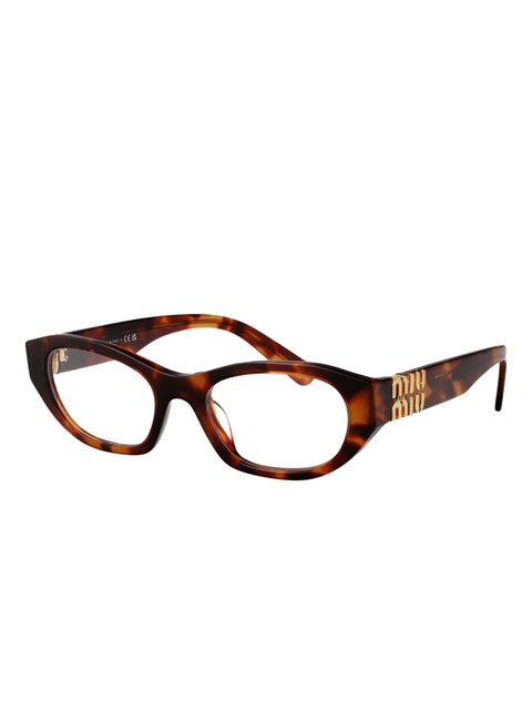 Miu Miu Eyewear tortoiseshell geometric-frame glasses - Brown - zdjęcie produktu nr 1
