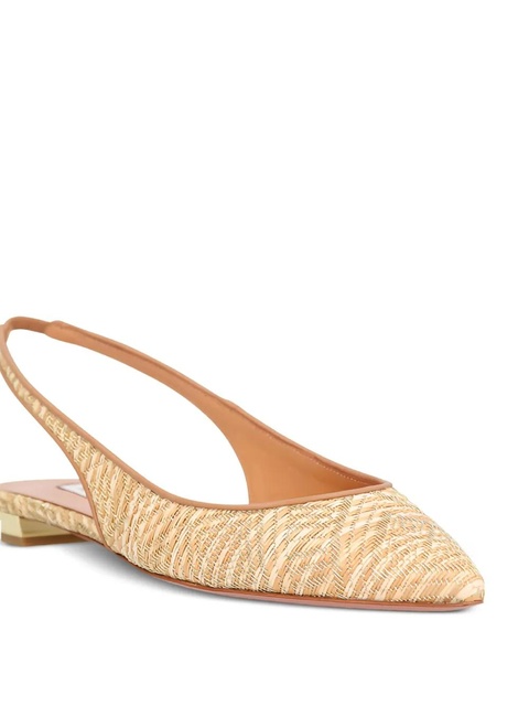 Aquazzura Purist slingback woven flat pumps - Neutrals - zdjęcie produktu nr 2
