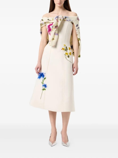 Blumarine floral-embellished midi dress - Neutrals - zdjęcie produktu nr 2