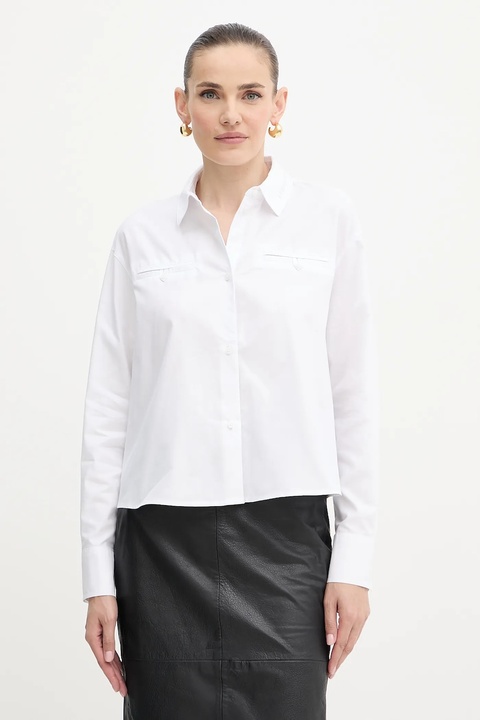 Armani Exchange koszula damska kolor biały relaxed z kołnierzykiem klasycznym XW000668 AF15983 - zdjęcie produktu nr 1