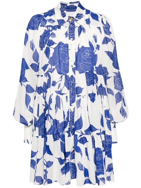 Aje rose-print cotton shirtdress - White - zdjęcie produktu nr 1