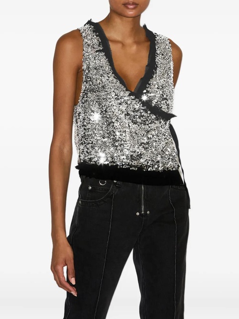 ISABEL MARANT Tahina sequined vest - Black - zdjęcie produktu nr 2