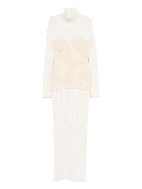 Jean Paul Gaultier ribbed-knit corset dress - Neutrals - zdjęcie produktu nr 1
