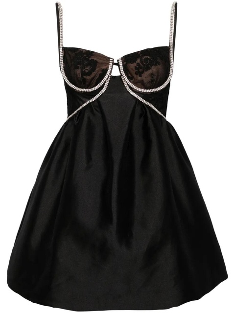 Self-Portrait diamante taffeta mini dress - Black - zdjęcie produktu nr 1