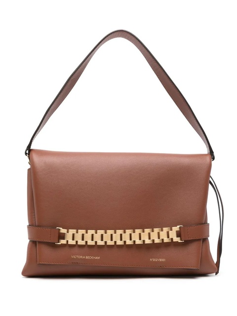 Victoria Beckham chain-link leather shoulder bag - Brown - zdjęcie produktu nr 1