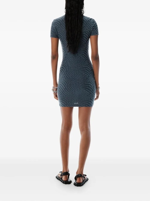Alexander Wang short-sleeve logo-embossed dress - Blue - zdjęcie produktu nr 1